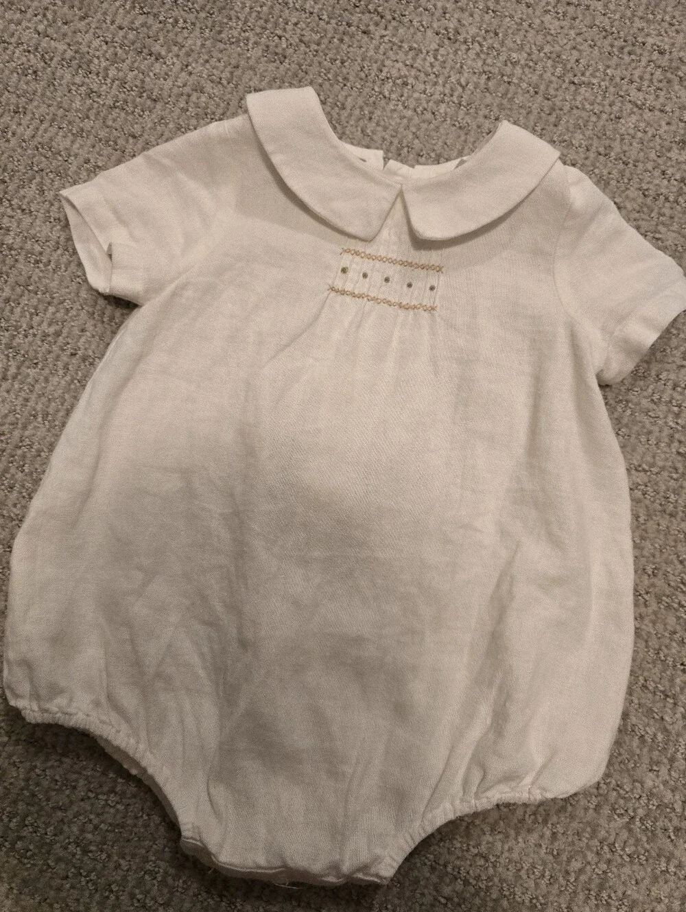 Classic White Peter Pan Collar Baby One-Piece